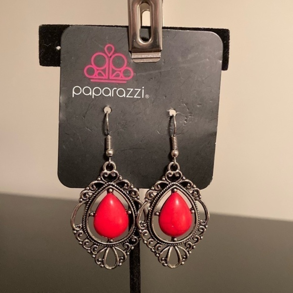 Paparazzi Bold Red Teardrop Earrings